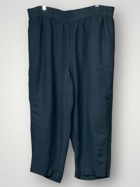 Madewell High Waist Wide Leg Black Linen Blend Pants Womens Plus Size 2X